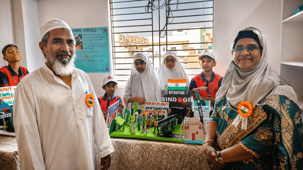 Teachers and students presenting a creative educational project at Best Techno School, showcasing research, teamwork, innovation, and practical learning experiences.
