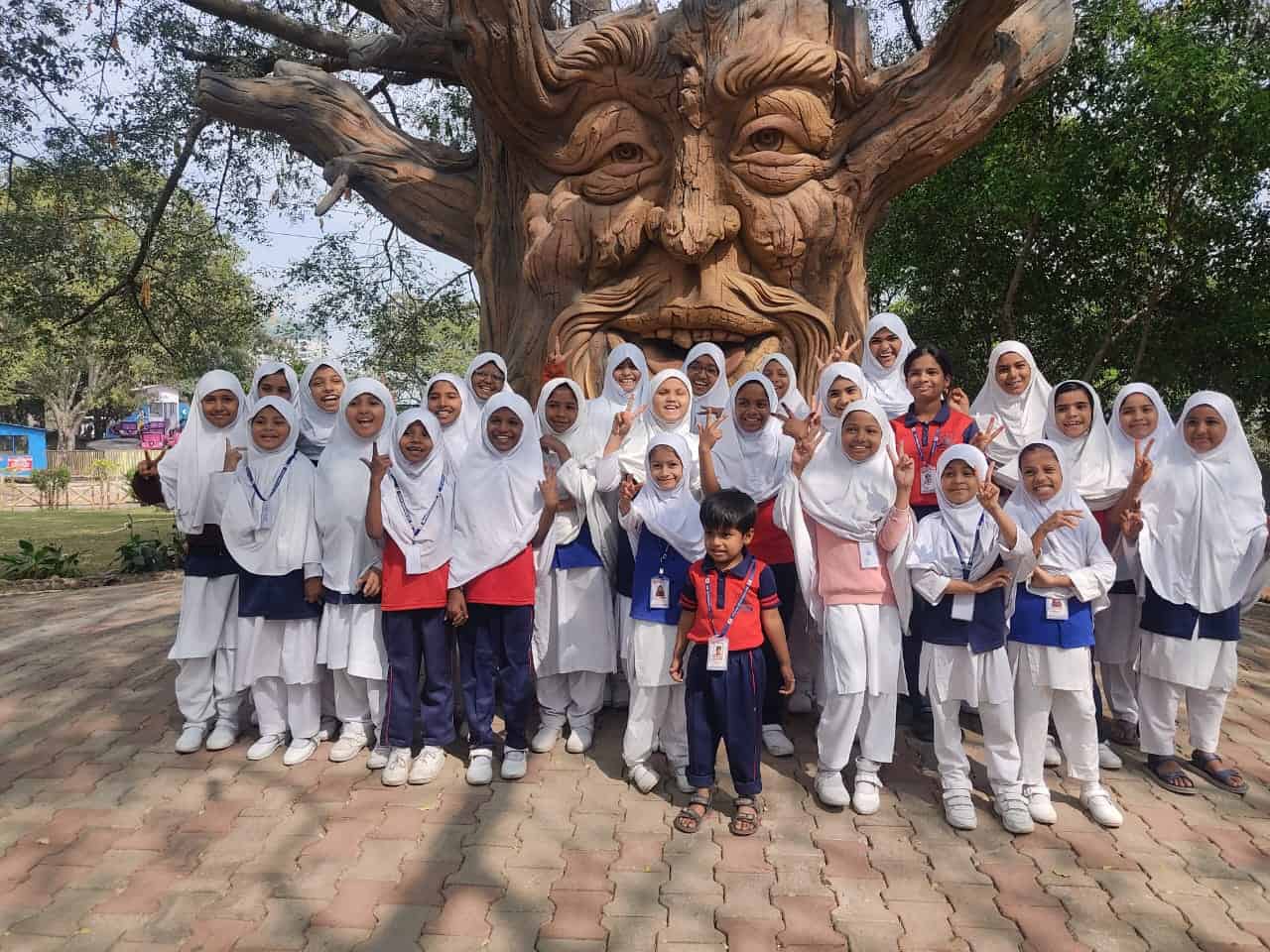Students from Best Techno School enjoying an educational excursion, posing together during an outdoor learning trip that promotes exploration, social development, and experiential learning.